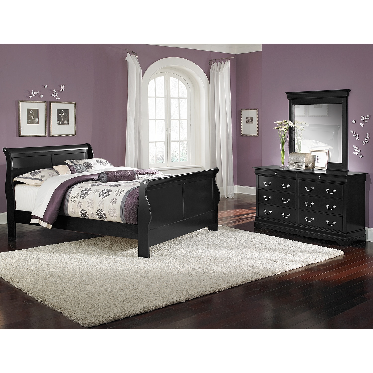 Neo Classic 5-Piece Queen Bedroom Set - Black | Value City Furniture