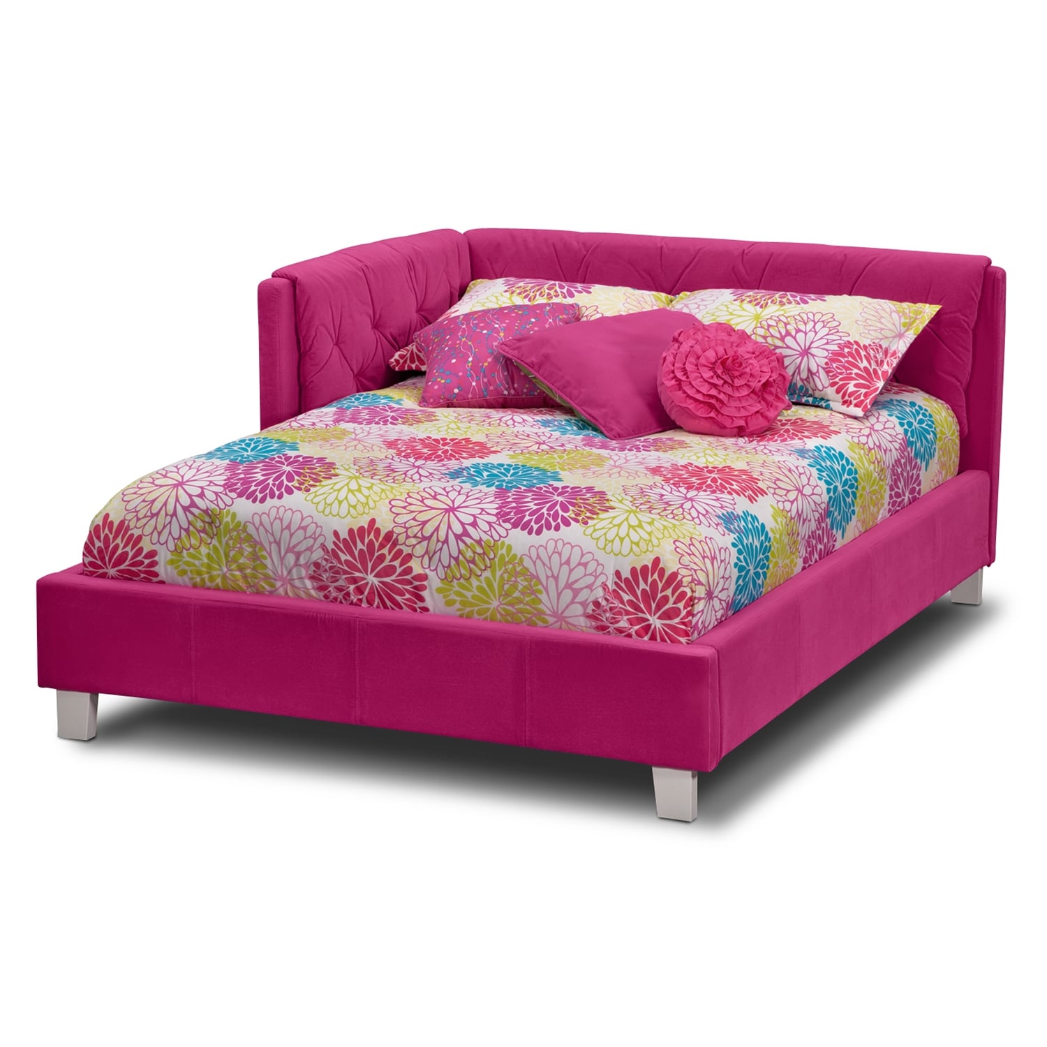 Jordan Full Corner Bed - Pink | Value City Furniture