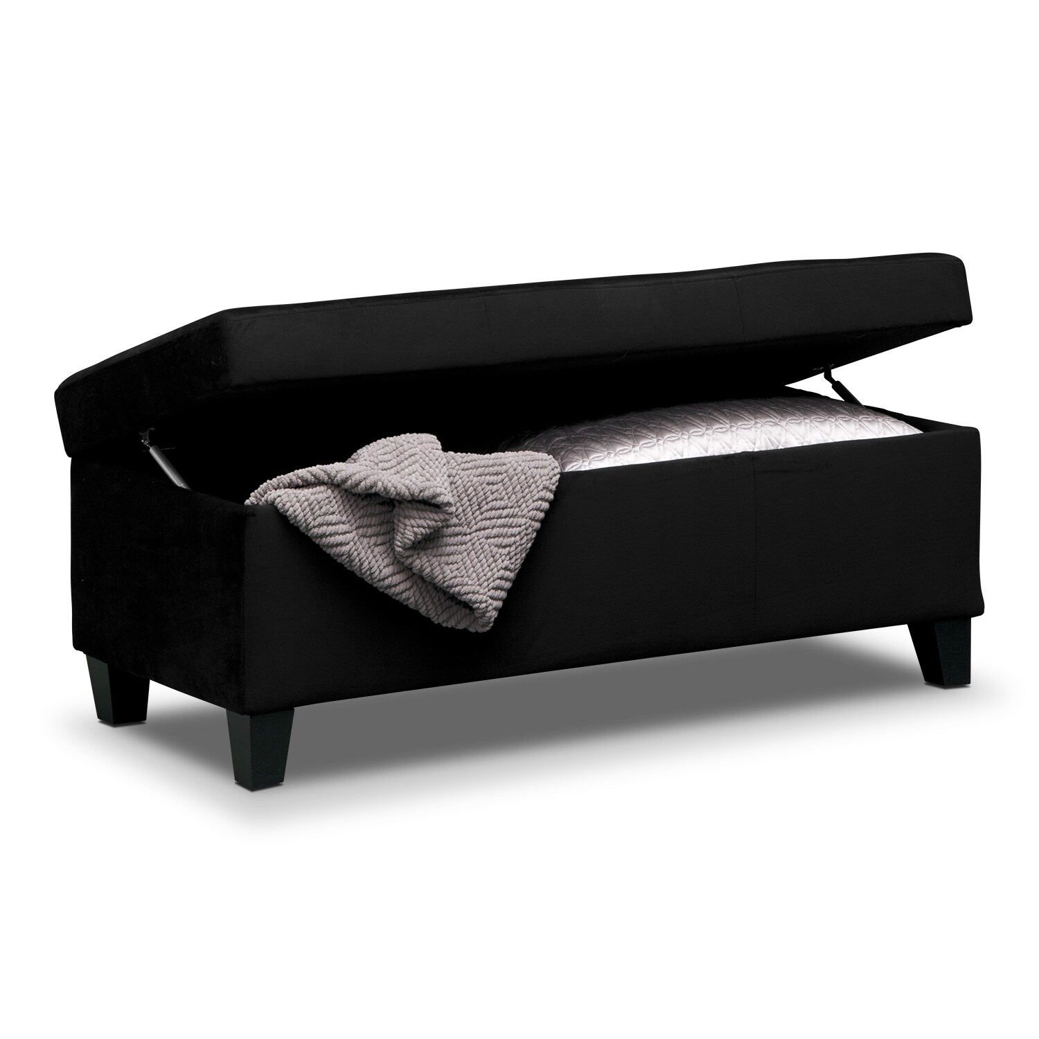 Valerie Storage Bench Black Value City Furniture