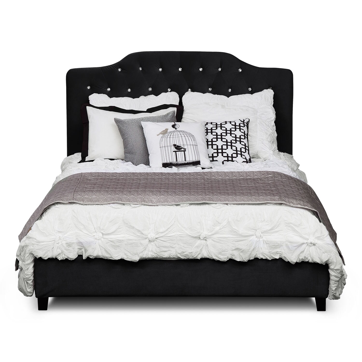 Valerie Queen Bed Black Value City Furniture
