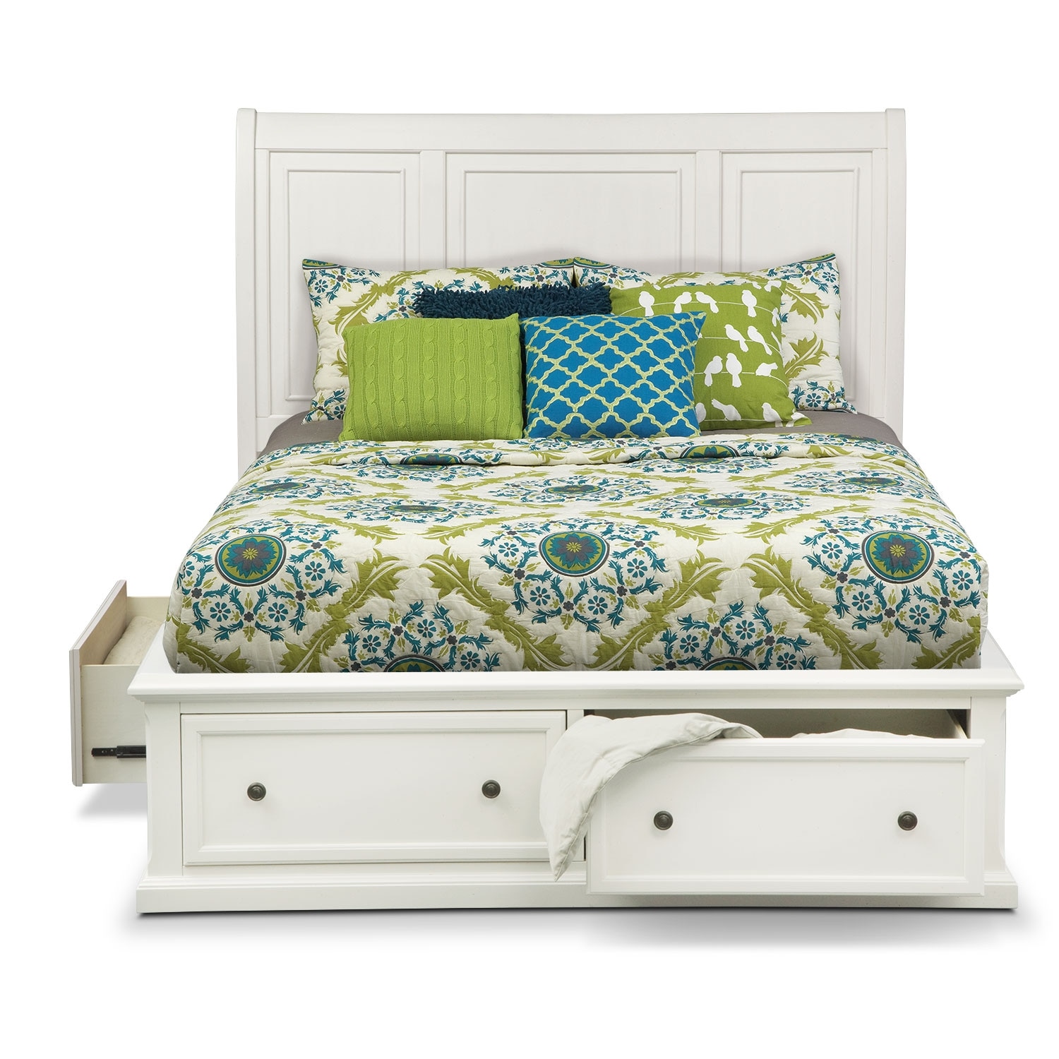 White Bed Frames With Storage hanover queen storage bed - white | value city furniture White Bed Frames With Storage hanover queen storage bed - white | value city furniture