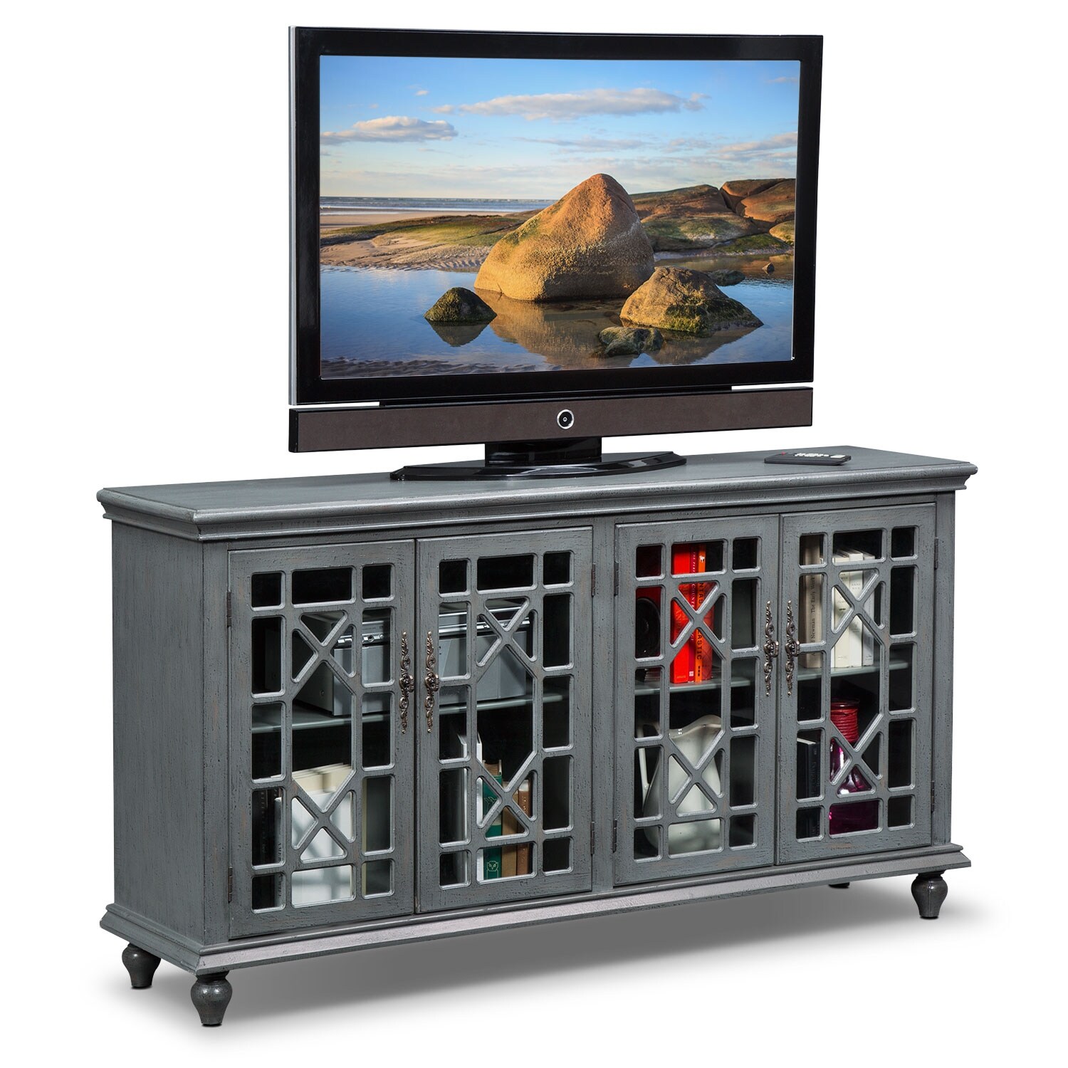 Grenoble Media Credenza Gray Value City Furniture