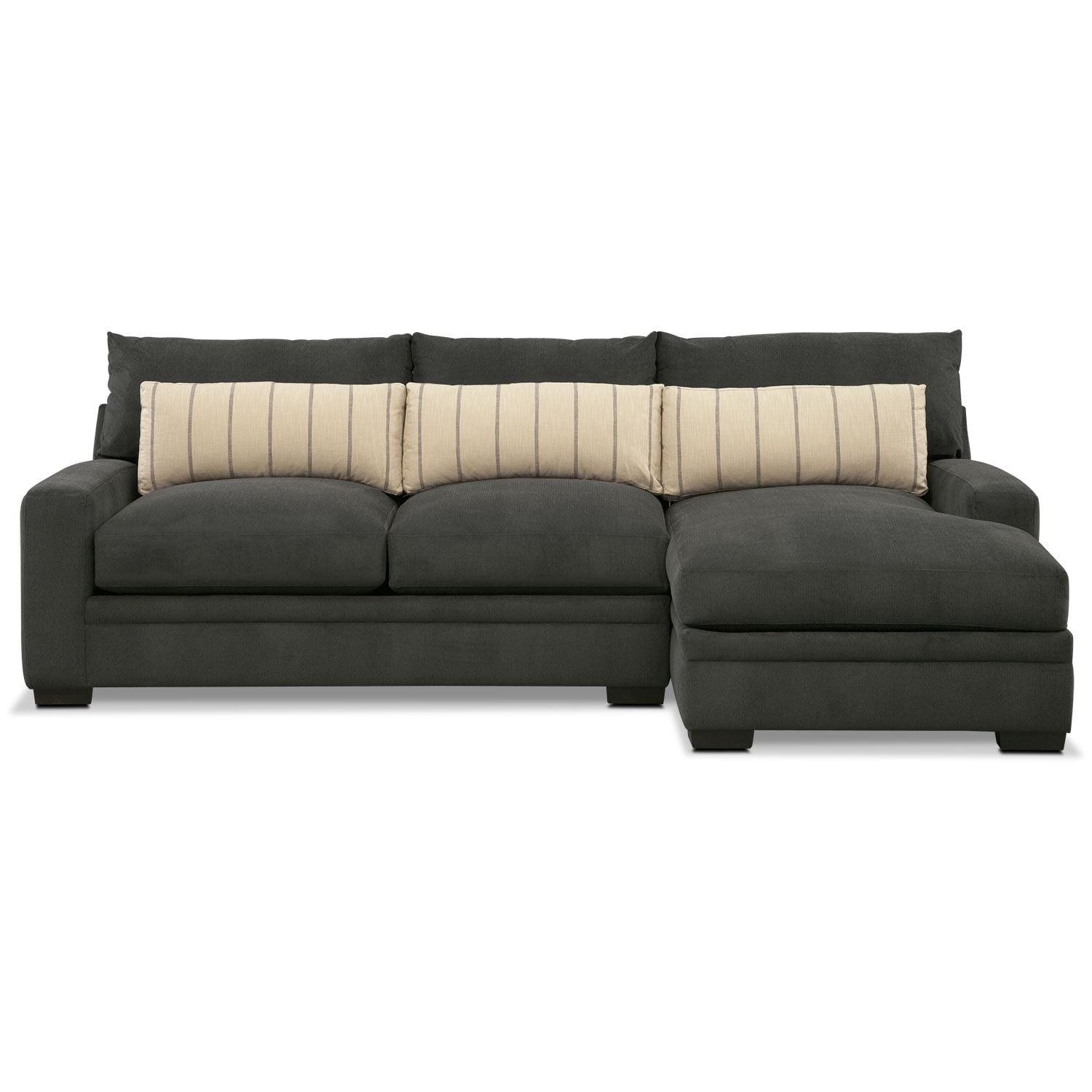 Ventura 2Piece Sectional with RightFacing Chaise Charcoal Value