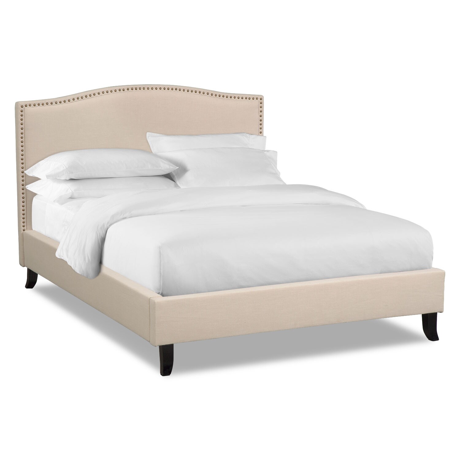Aubrey King Upholstered Bed - Sand | Value City Furniture