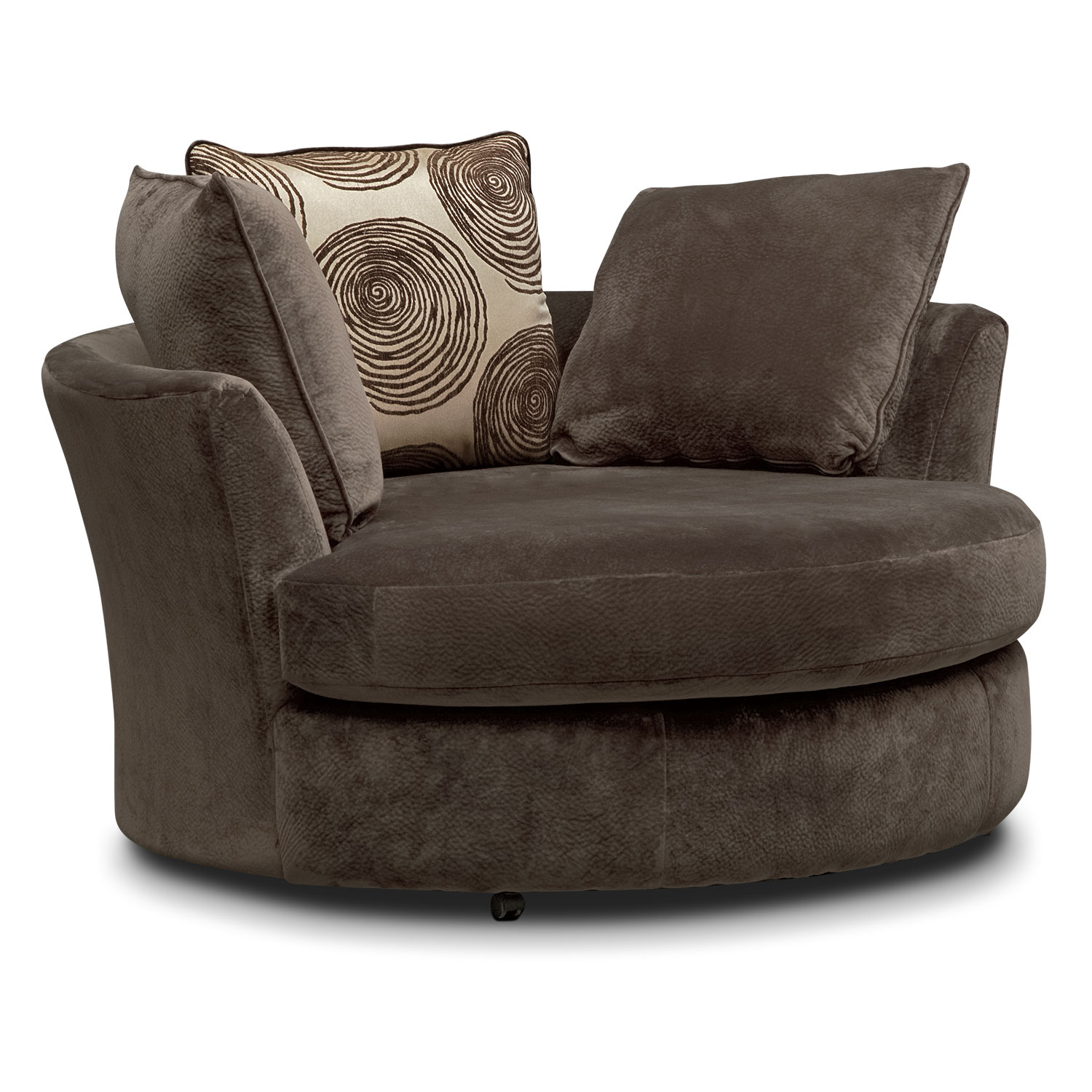 Cordelle Swivel Chair - Chocolate | Value City Furniture