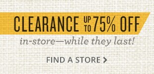 clearance - up to 75%off. in store only