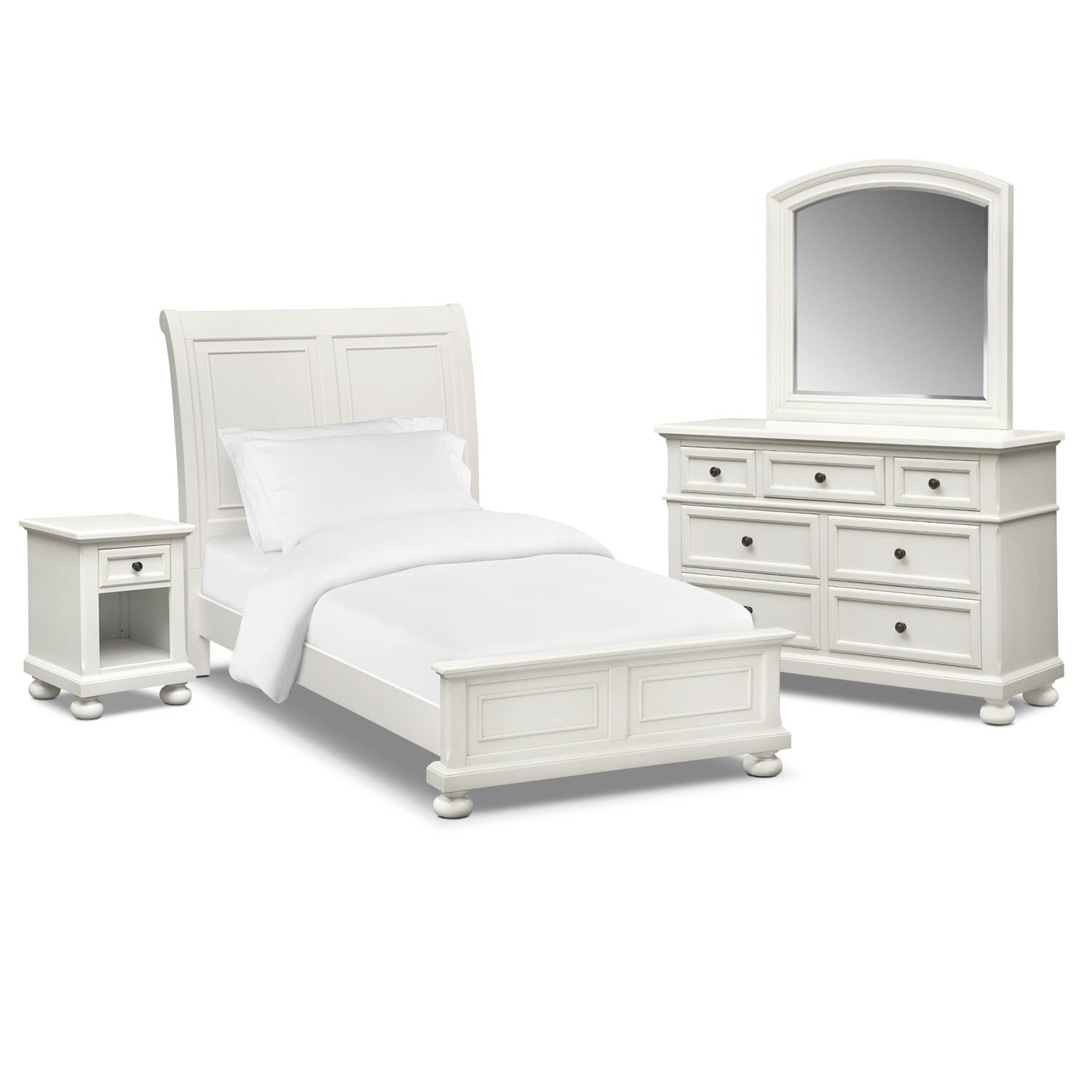 Hanover Youth Twin Sleigh Bed White Value City Furniture