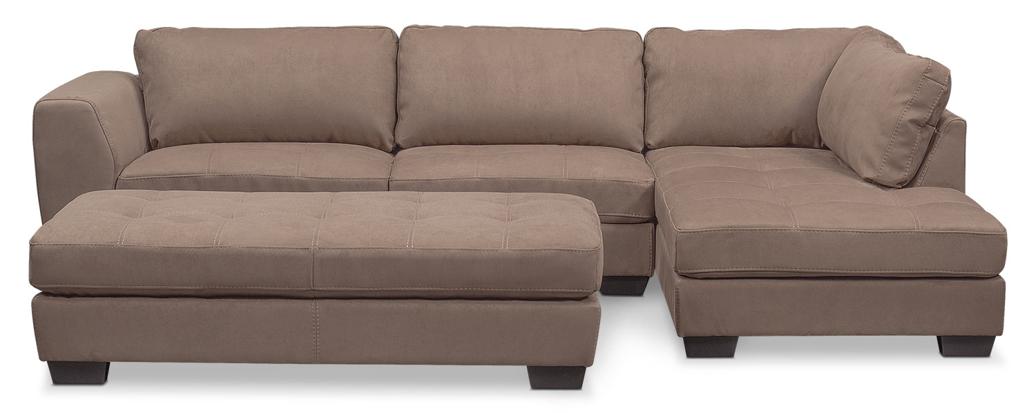 Santana 4Piece Sectional with LeftFacing Chaise Taupe Value City