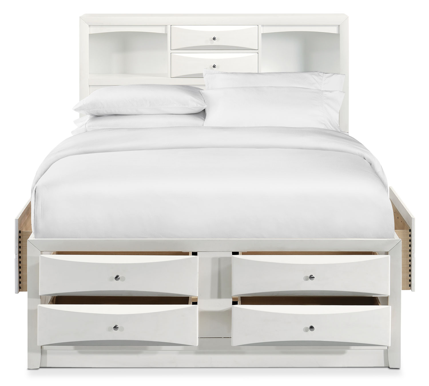 Braden King Bookcase Bed with Storage White Value City Furniture