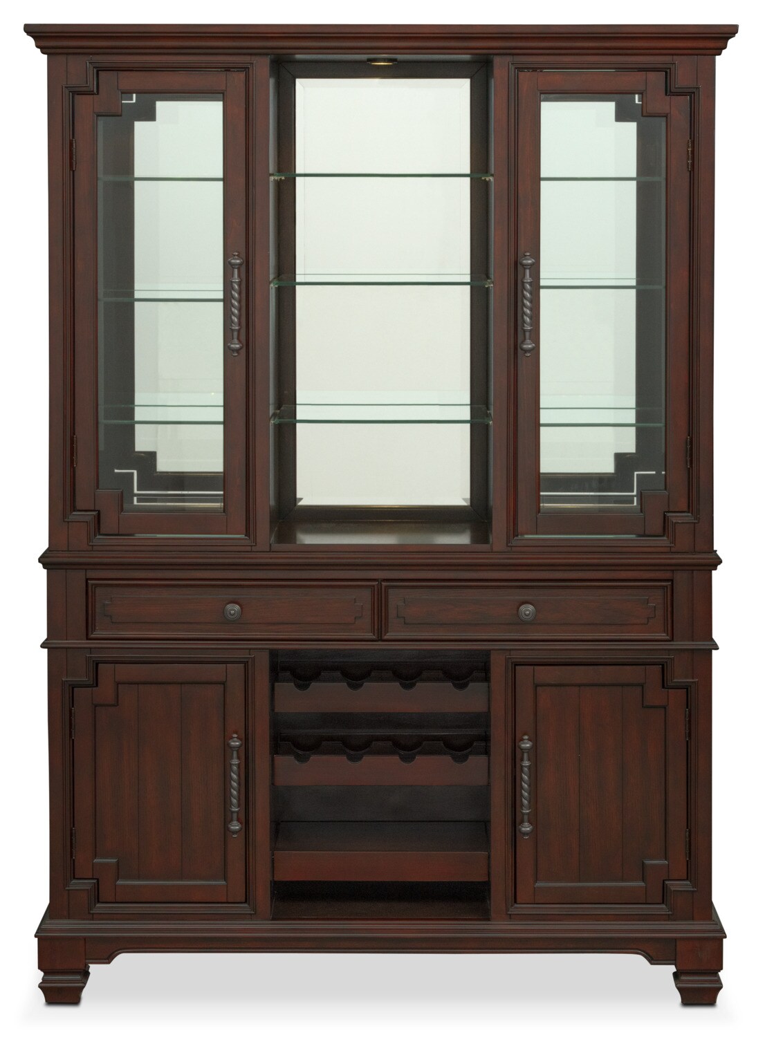 Vienna Buffet and Hutch Merlot Value City Furniture