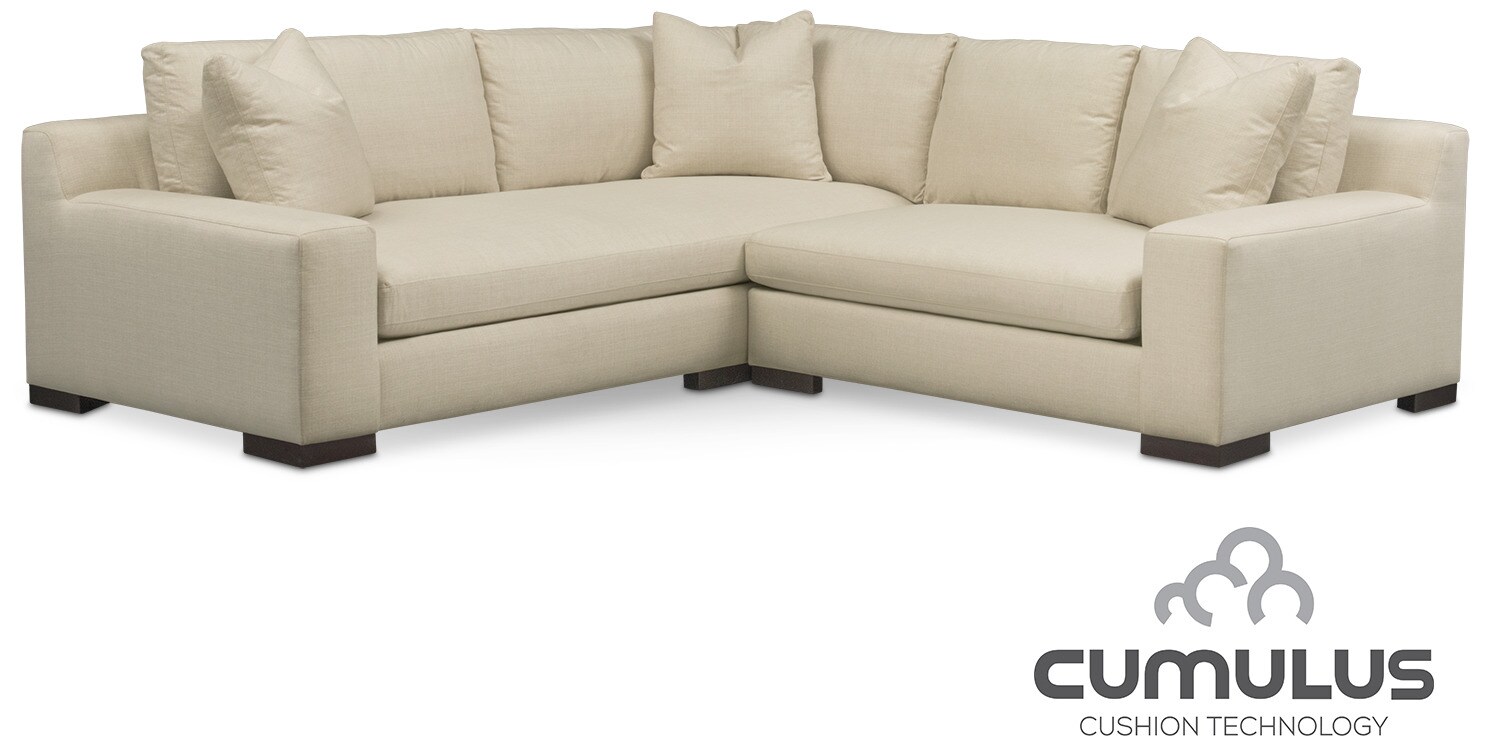 Ethan Cumulus 2Piece Sectional with RightFacing Loveseat Cream