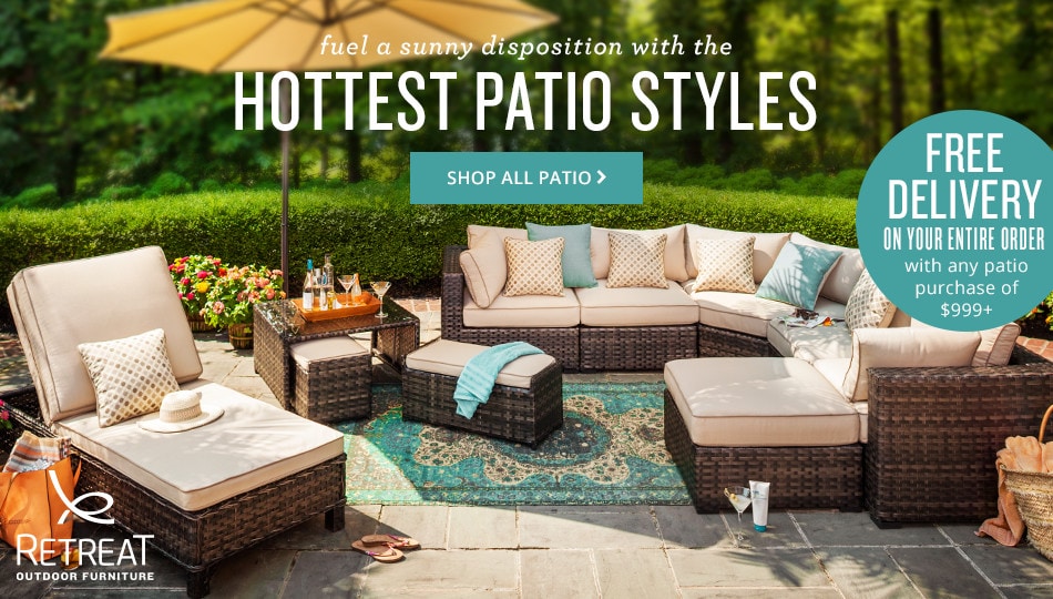 fuel a sunny disposition with the hottest patio styles. free delivery on your entire order with any patio order of $999+ or more. shop all patio.