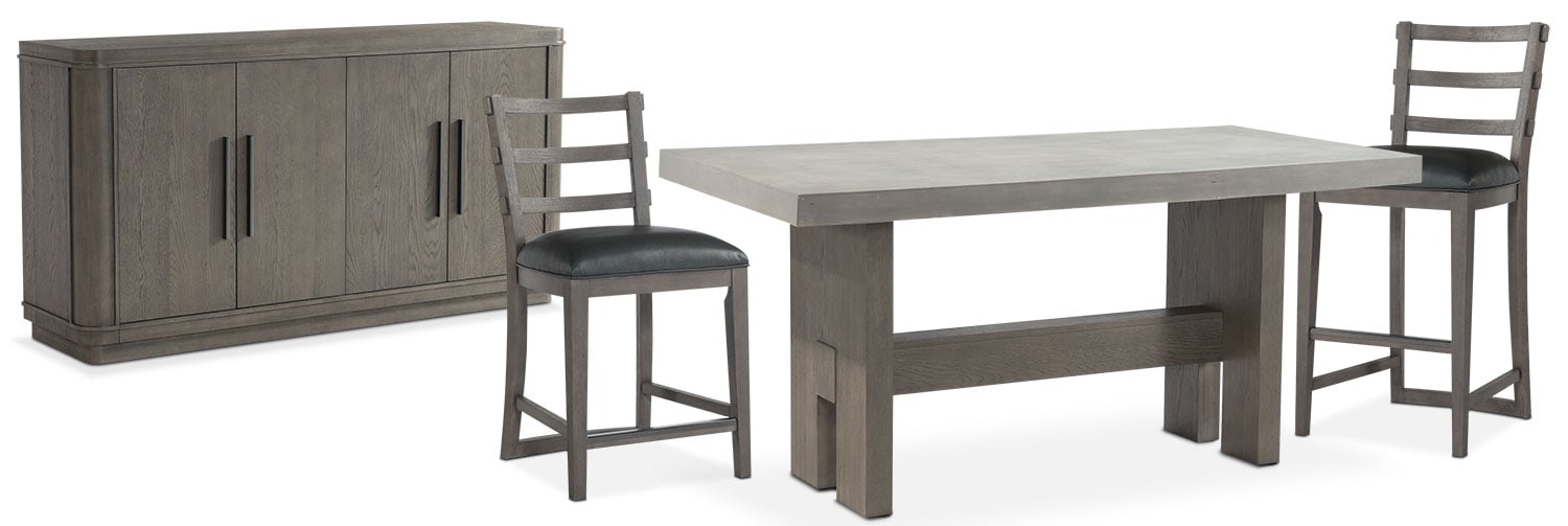The Malibu Rectangular Counter-Height Dining Collection - Gray