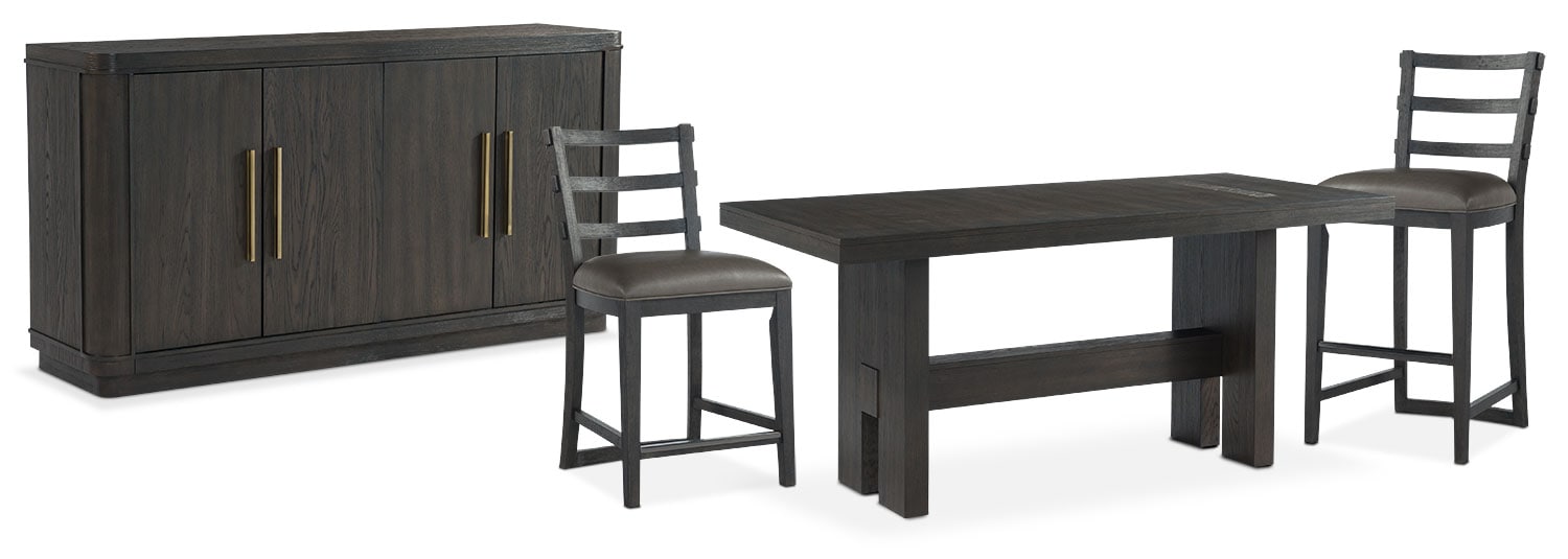 The Malibu Rectangular Counter-Height Dining Collection - Umber