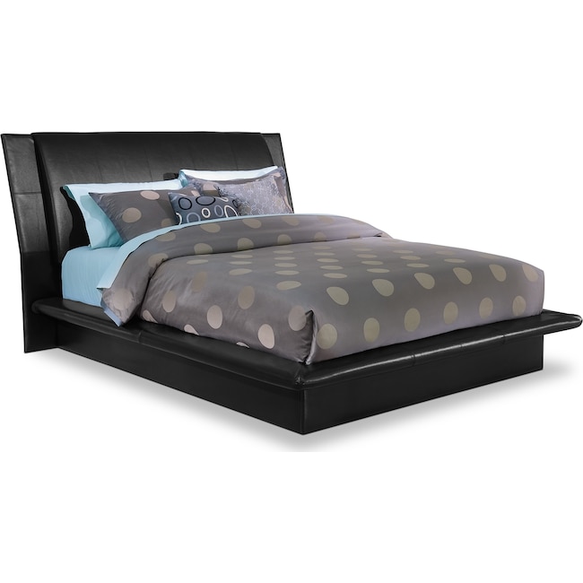 Dimora King Upholstered Bed Black Value City Furniture and Mattresses
