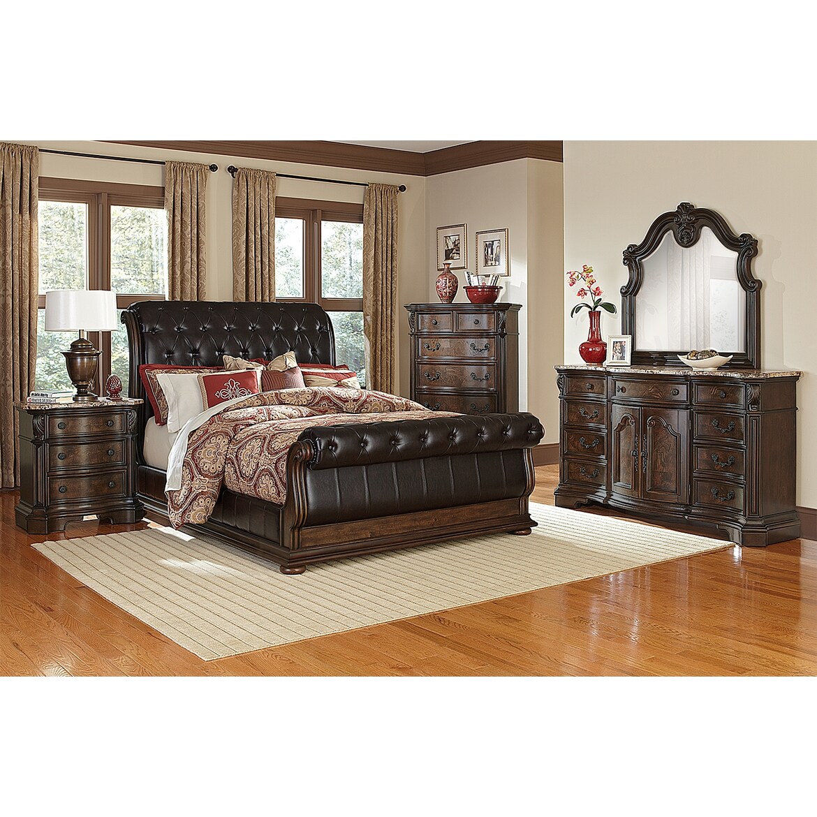 Monticello Upholstered Sleigh Bed