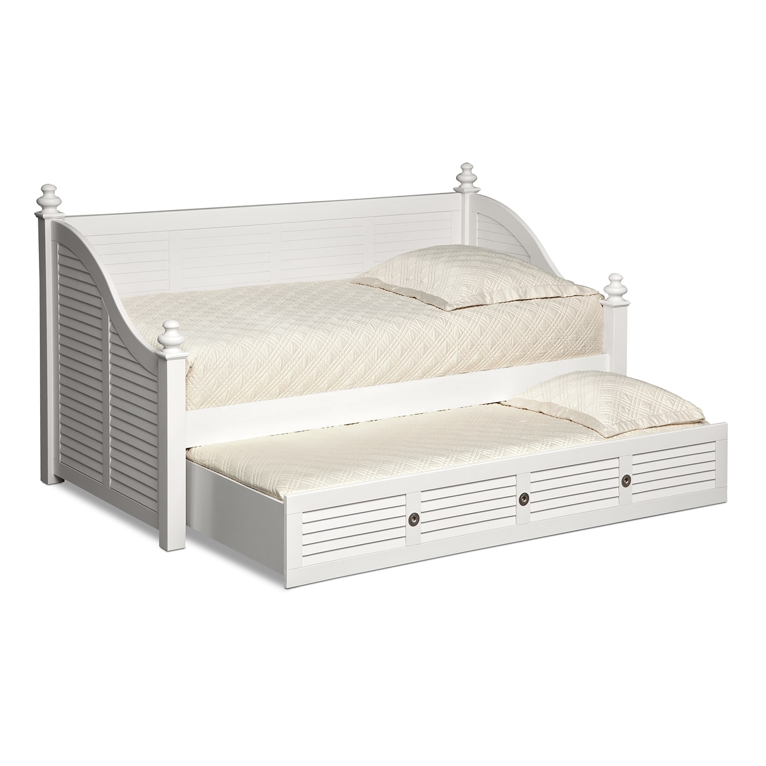 Seaside Twin Daybed With Twin Trundle - White Value City - Seaside Twin Daybed With Twin Trundle - White Value City