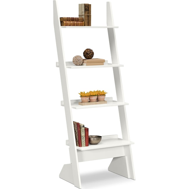 Plantation Cove Leaning Bookshelf White Value City Furniture And Accent And Occasional Furniture Plantation Cove Leaning Bookshelf White