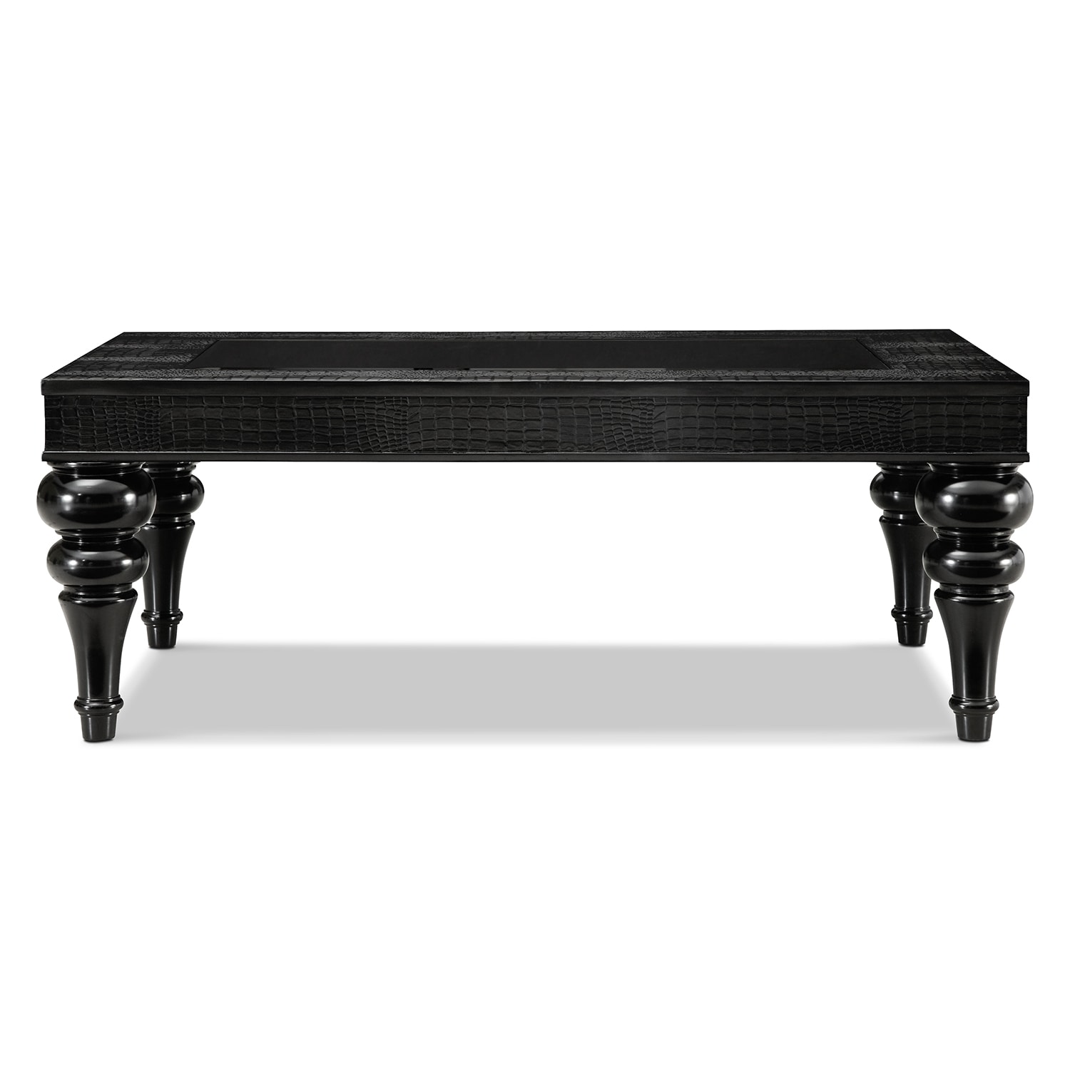Paradiso Cocktail Table Black Croc Value City Furniture and Mattresses
