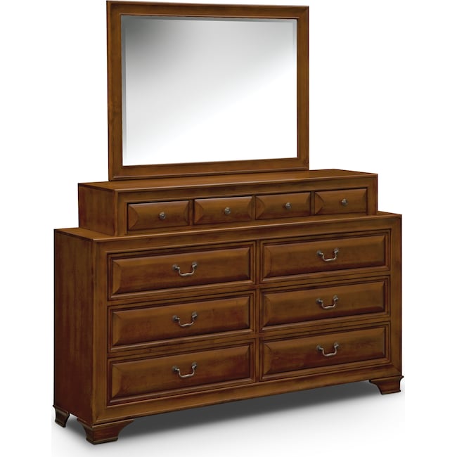 Sanibelle Dresser and Mirror - Pine | Value City Furniture ...