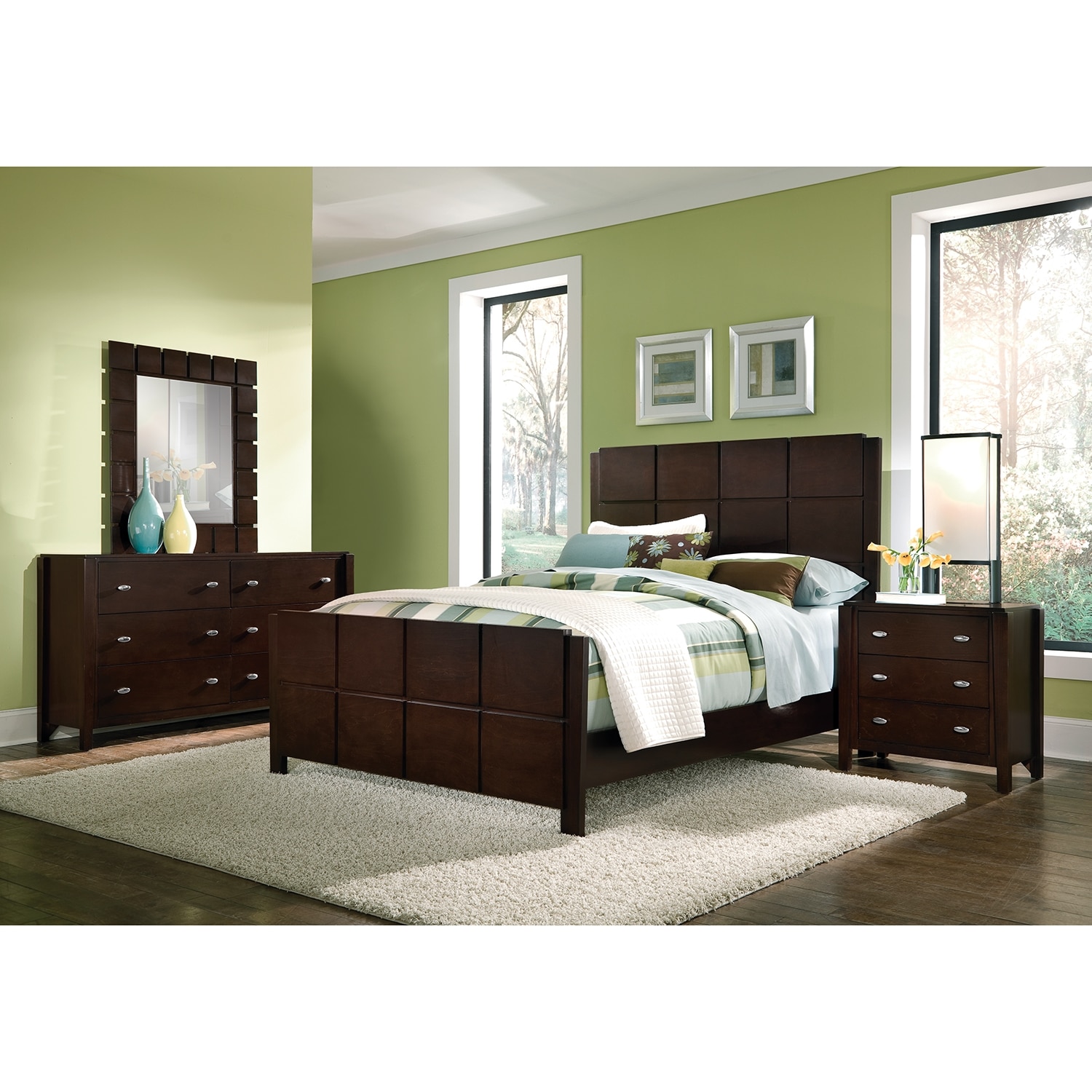 Mosaic 6-Piece Queen Bedroom Set - Dark Brown | Value City Furniture and Mattresses