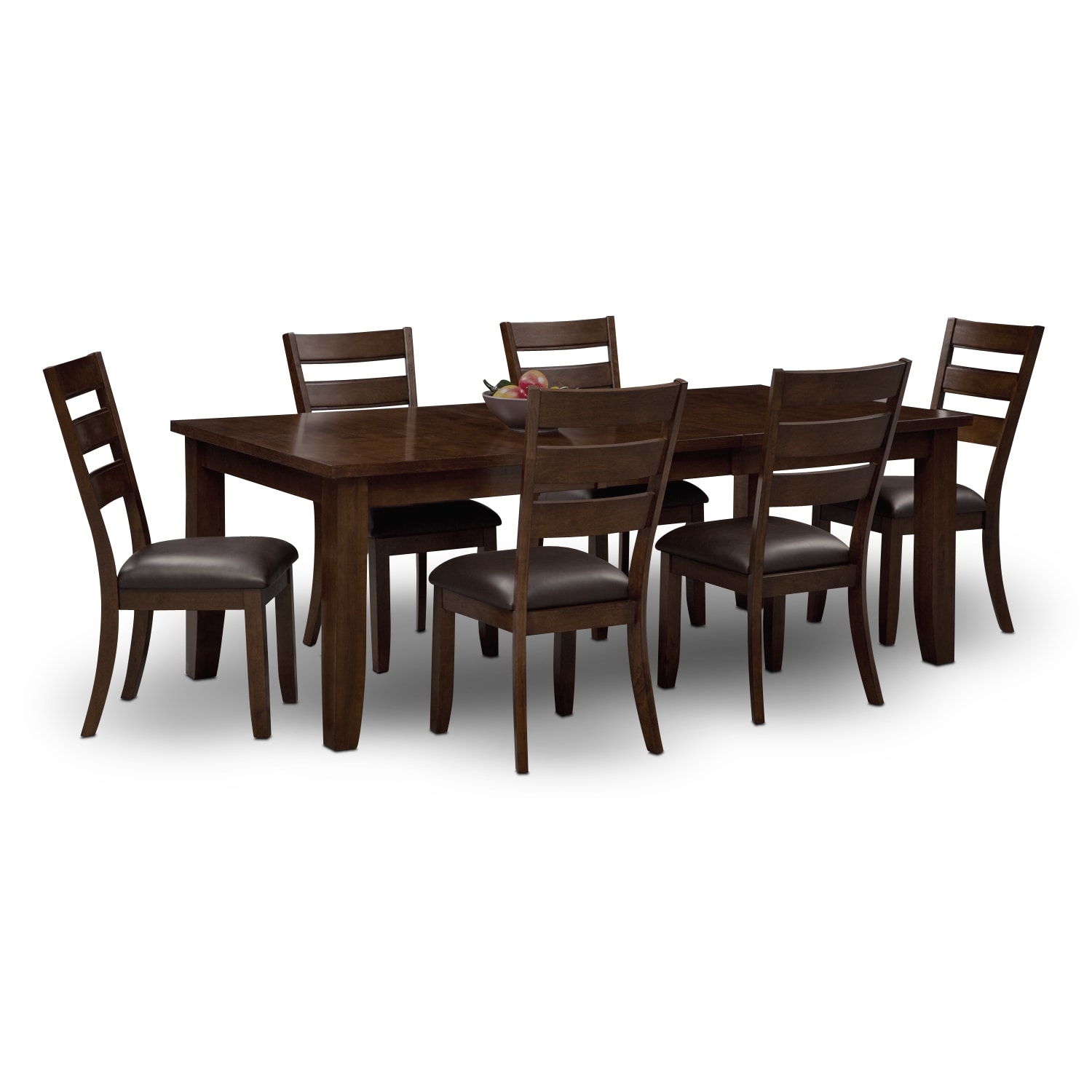 Abaco Table And 6 Chairs Brown Value City Furniture And Mattresses