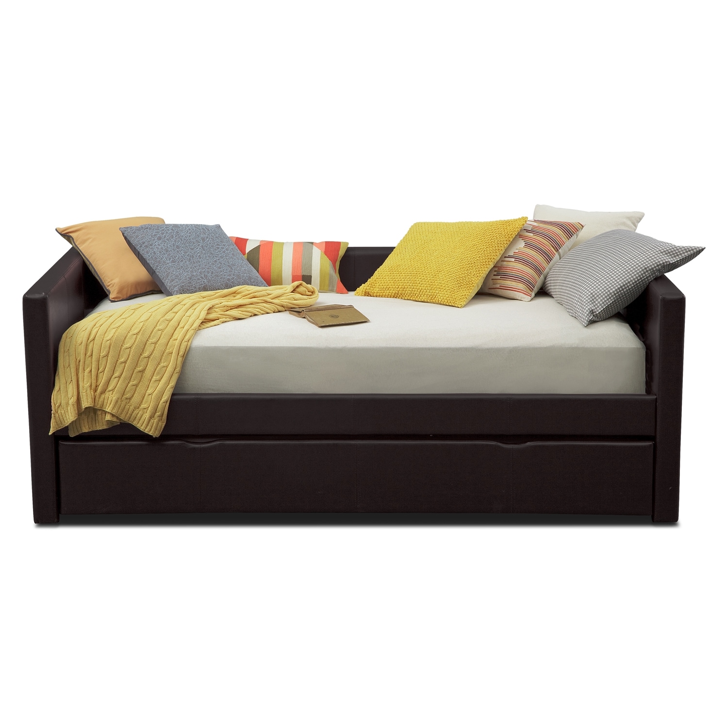 Carey Twin Daybed with Twin Twin Trundle - Brown | Value ...