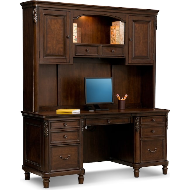 Ashland Credenza Desk With Hutch Value City Furniture And Mattresses