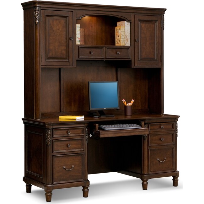 Ashland Credenza Desk With Hutch Value City Furniture And Mattresses