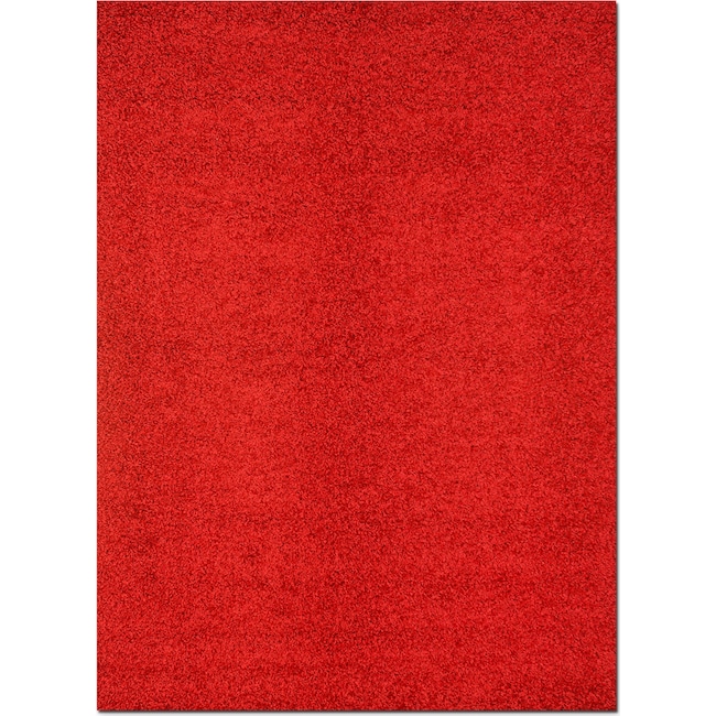 Rugs - Domino Shag Area Rug - Red