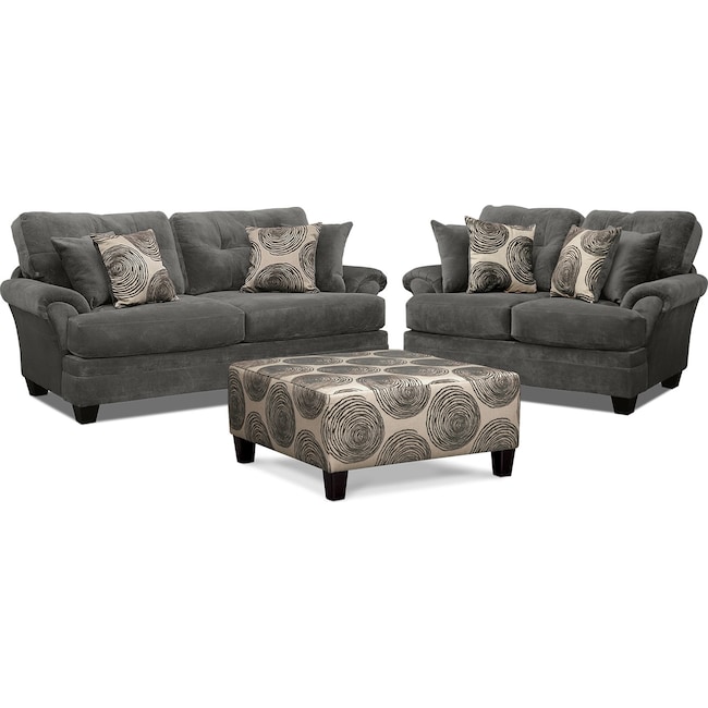 Living Room Furniture - Cordelle Sofa, Loveseat and Cocktail Ottoman Set