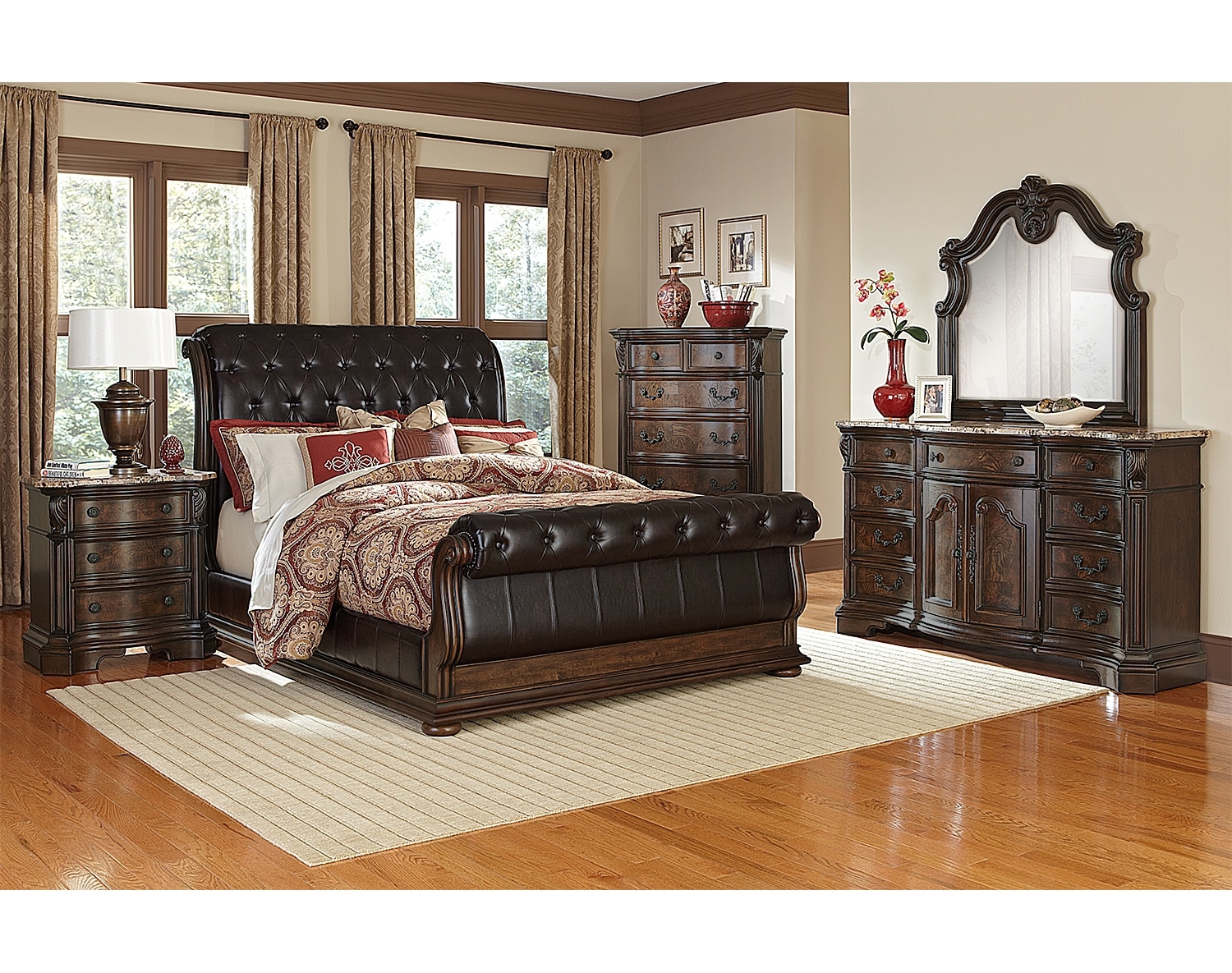 The Monticello Sleigh Bedroom Collection Value City