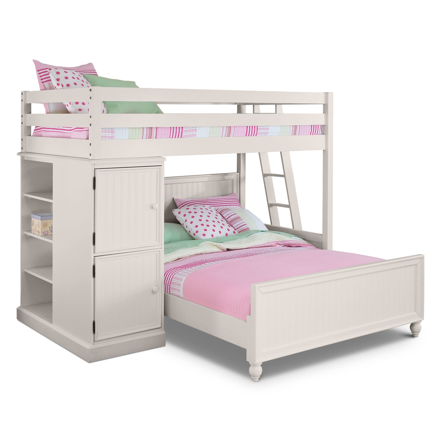 Colorworks Loft Bed With Full Bed White