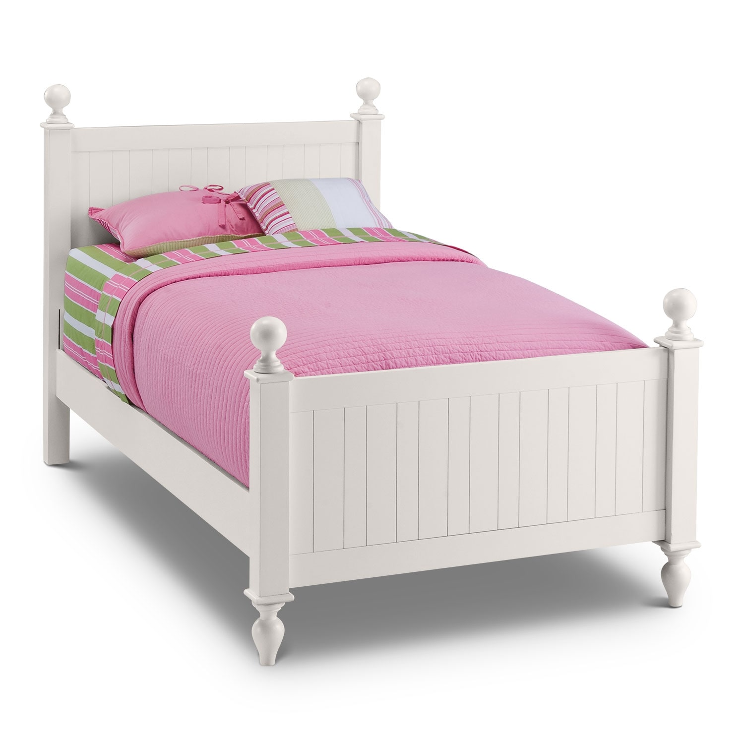 Colorworks Twin Bed  White  Value City Furniture and Mattresses