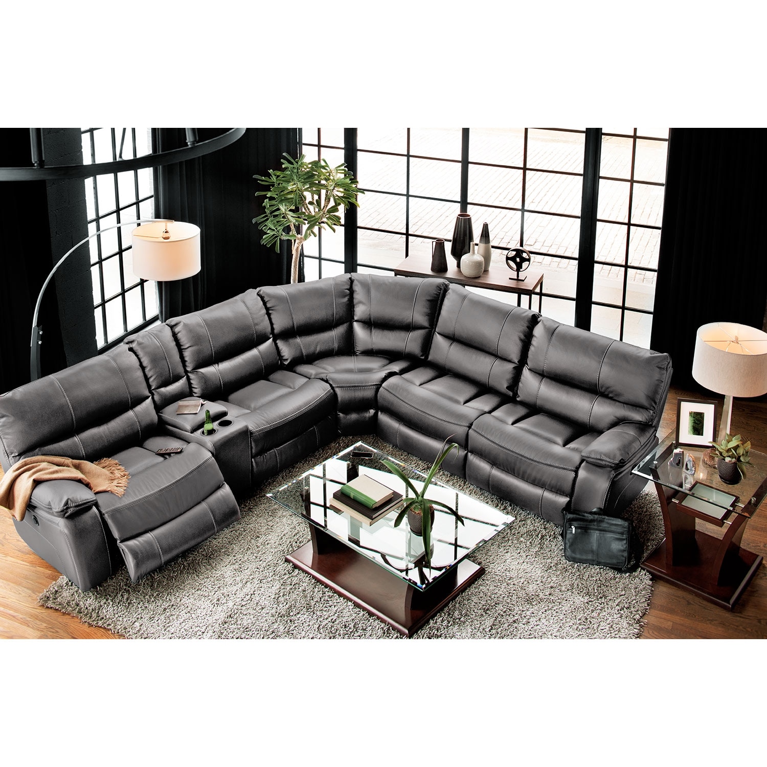 Orlando 6-Piece Power Reclining Sectional with 1 ...