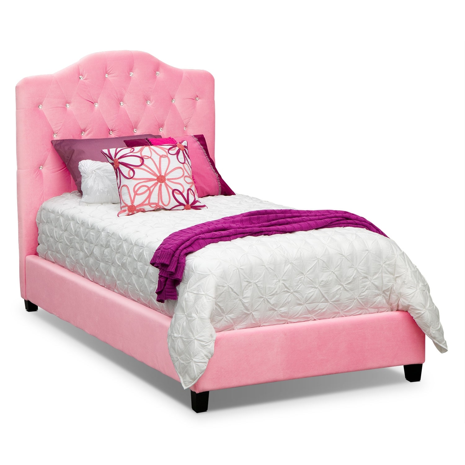 Valerie Full Bed - Pink | Value City Furniture and Mattresses