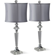 Crystal Silver 2 Pack Table Lamp Set