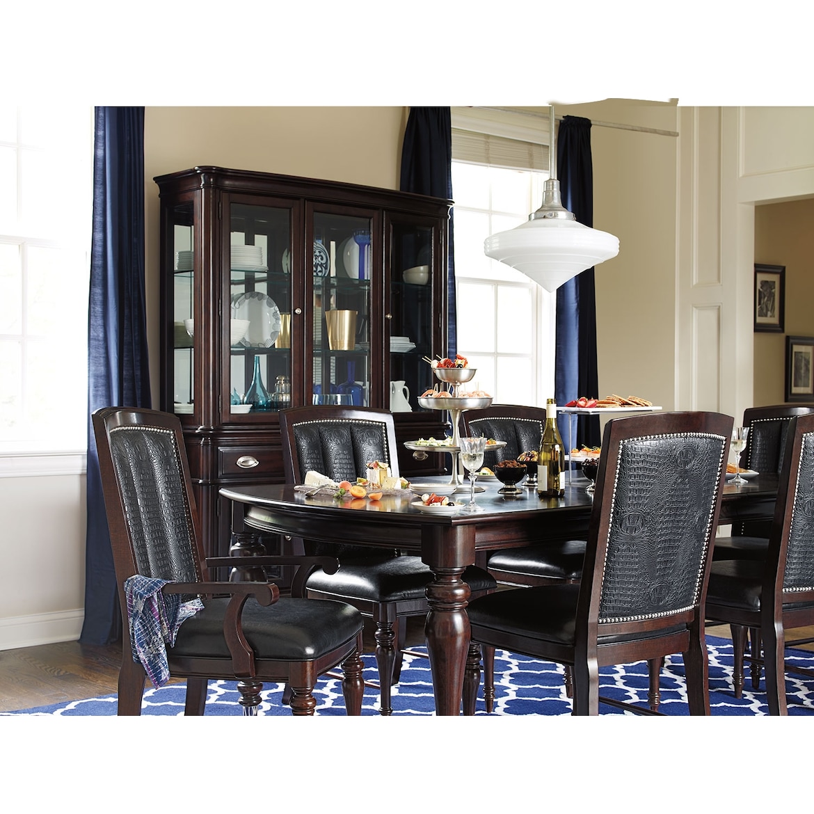 Esquire Dining Table and 6 Dining Chairs | Value City Furniture and Mattresses