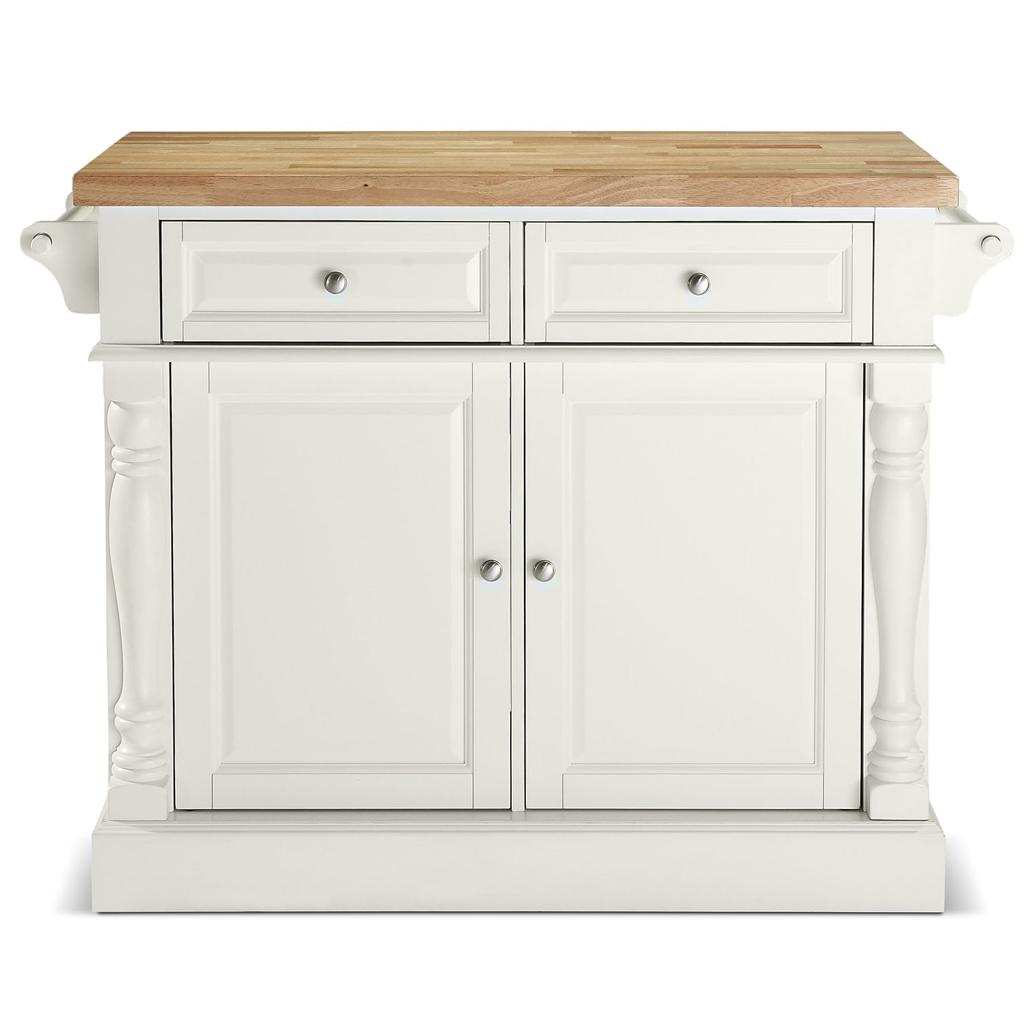 Griffin Kitchen Island - White | Value City Furniture and ...