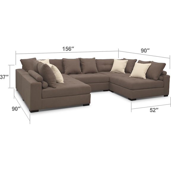 Living Room Furniture - Venti 5-Piece Sectional