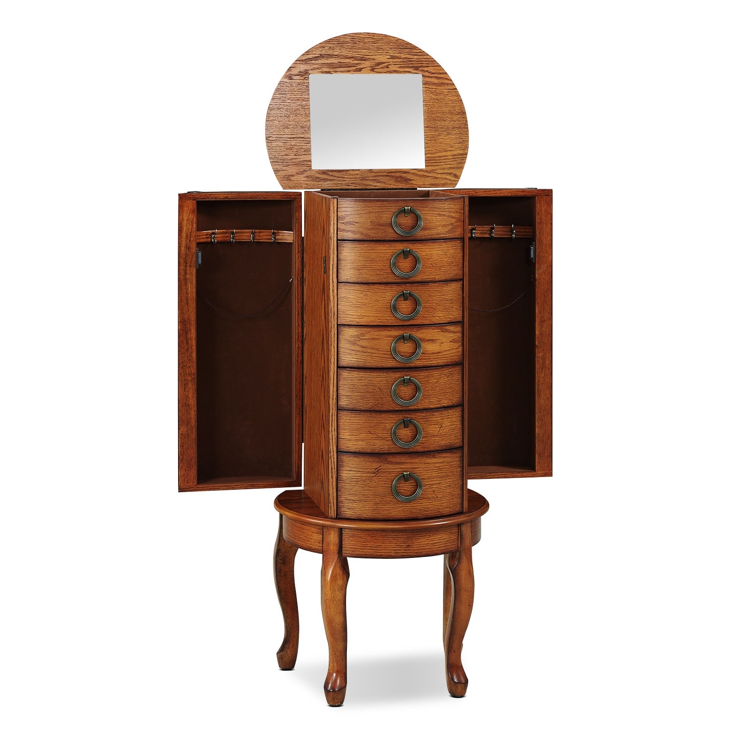 Niles Jewelry Armoire Oak Value City Furniture And Mattresses
