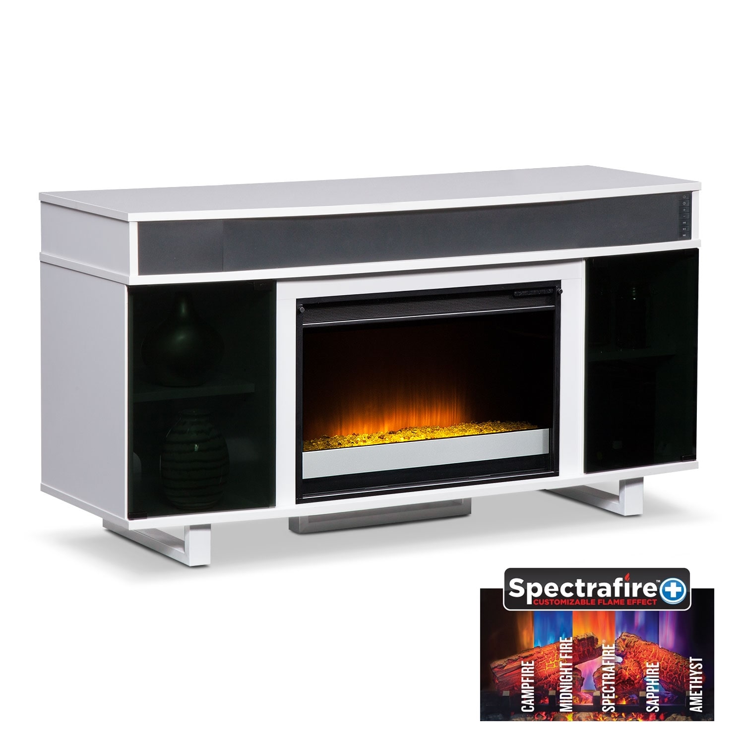 Pacer Fireplace TV Stand with Sound Bar Value City Furniture and