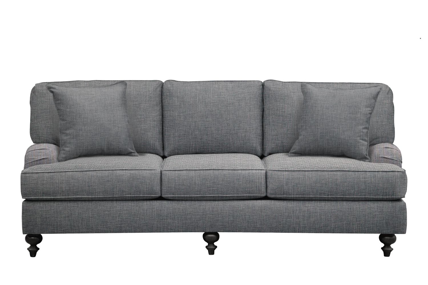 Avery English Arm Sofa 86" Milford II Charcoal w/ Milford II Charcoal Pillow Value City