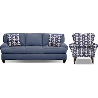 Bailey Blue 67 Memory Foam Sleeper Sofa Value City 