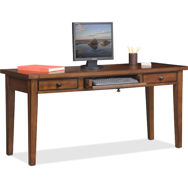 morgan desk - brown | value city furniture and mattresses
