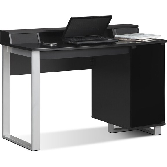 Pacer Home Office Desk with Sound Black Value City Furniture and