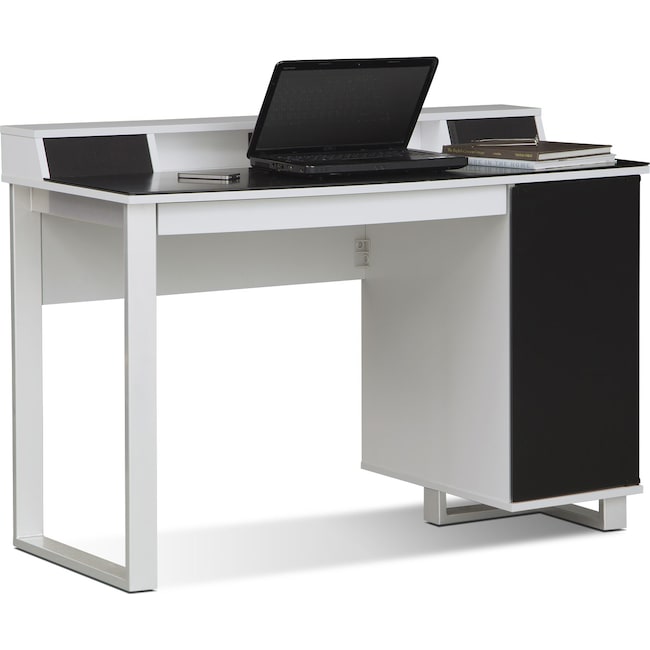 pacer home office desk with sound - white | value city furniture and