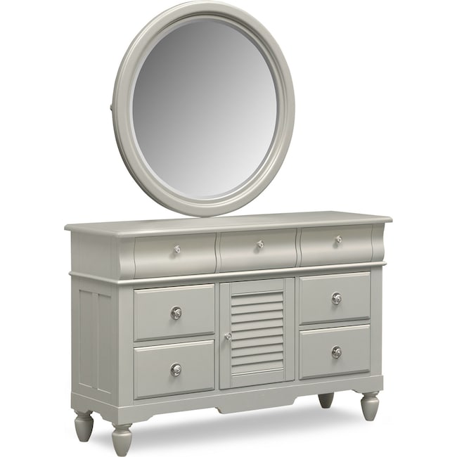Seaside Dresser and Mirror Gray Value City Furniture and Mattresses