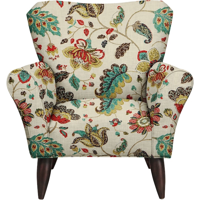 Jessie Chair W Spring Mix Poppy Fabric Value City Furniture And