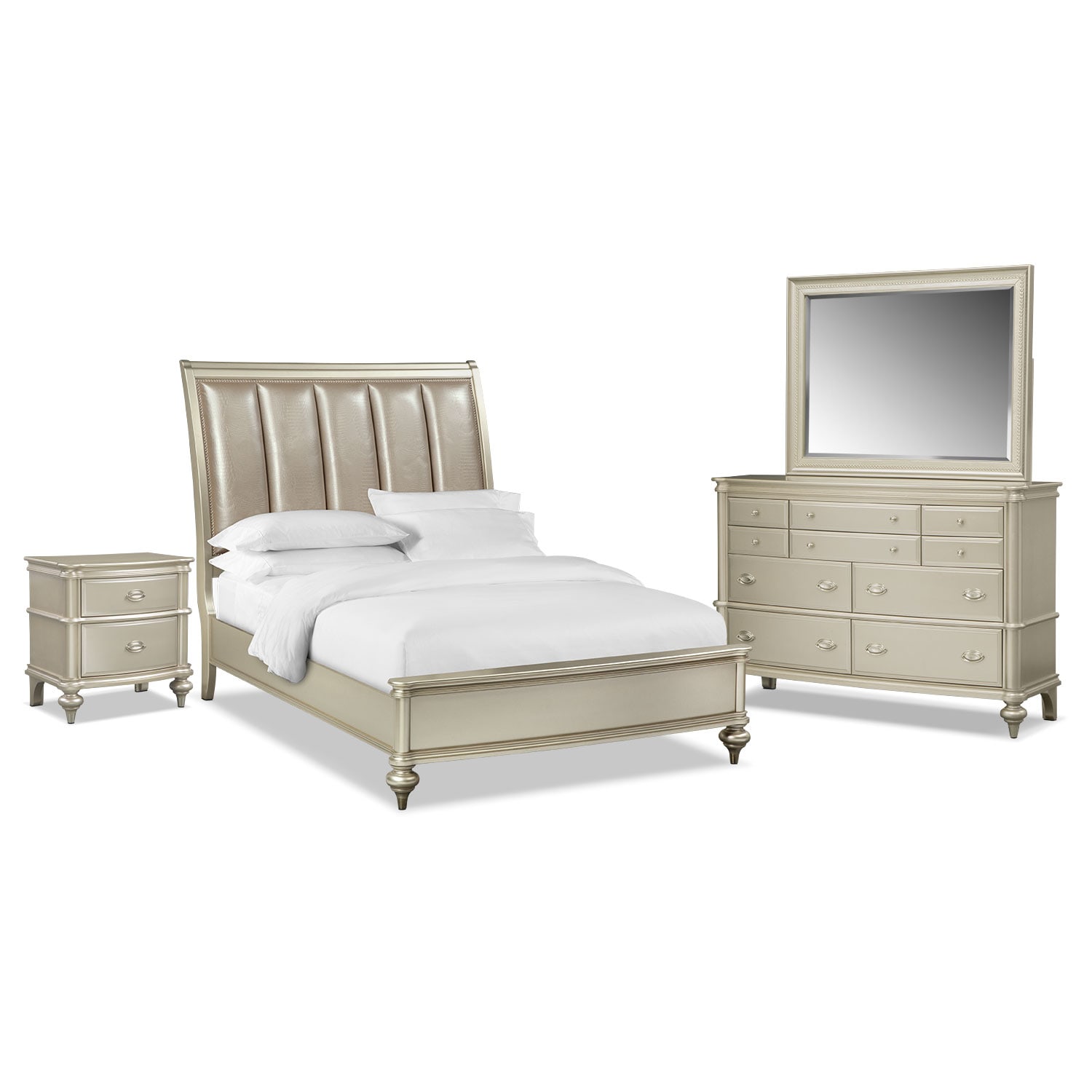 Esquire 6 Piece King Bedroom Set Platinum Value City Furniture